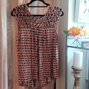 PLENTY BY TRACY REESE Lightweight Sleeveles Babydoll Blouse with Cutout Design